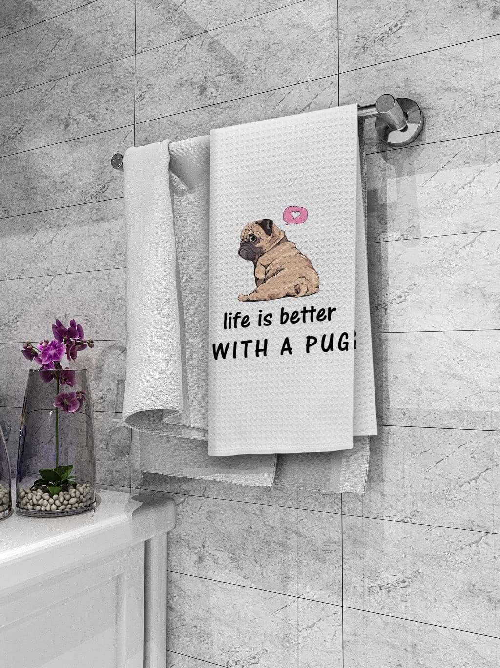 Dibor Funny Pug Dog Dish Towel Set