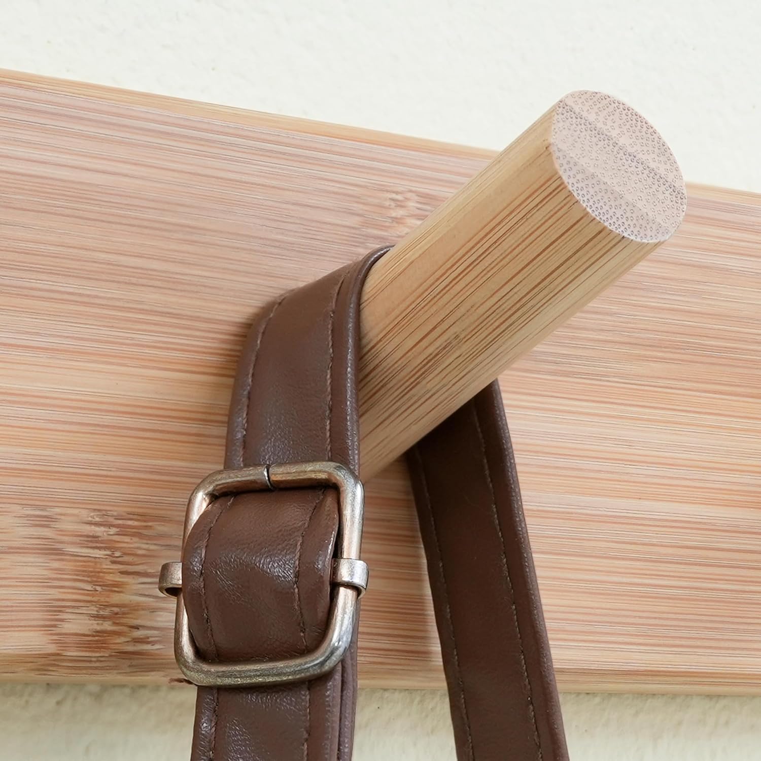 SKOLOO Bamboo Wall Coat Rack with 5 Pegs Natural Gold