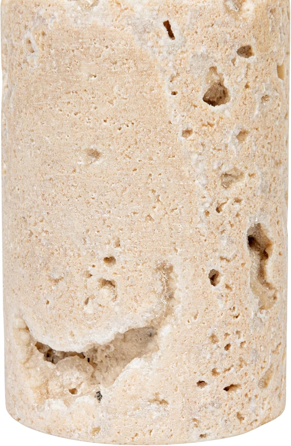 Creative Co-Op Natural Round Travertine Salt Pepper Shakers Set of 2 Small