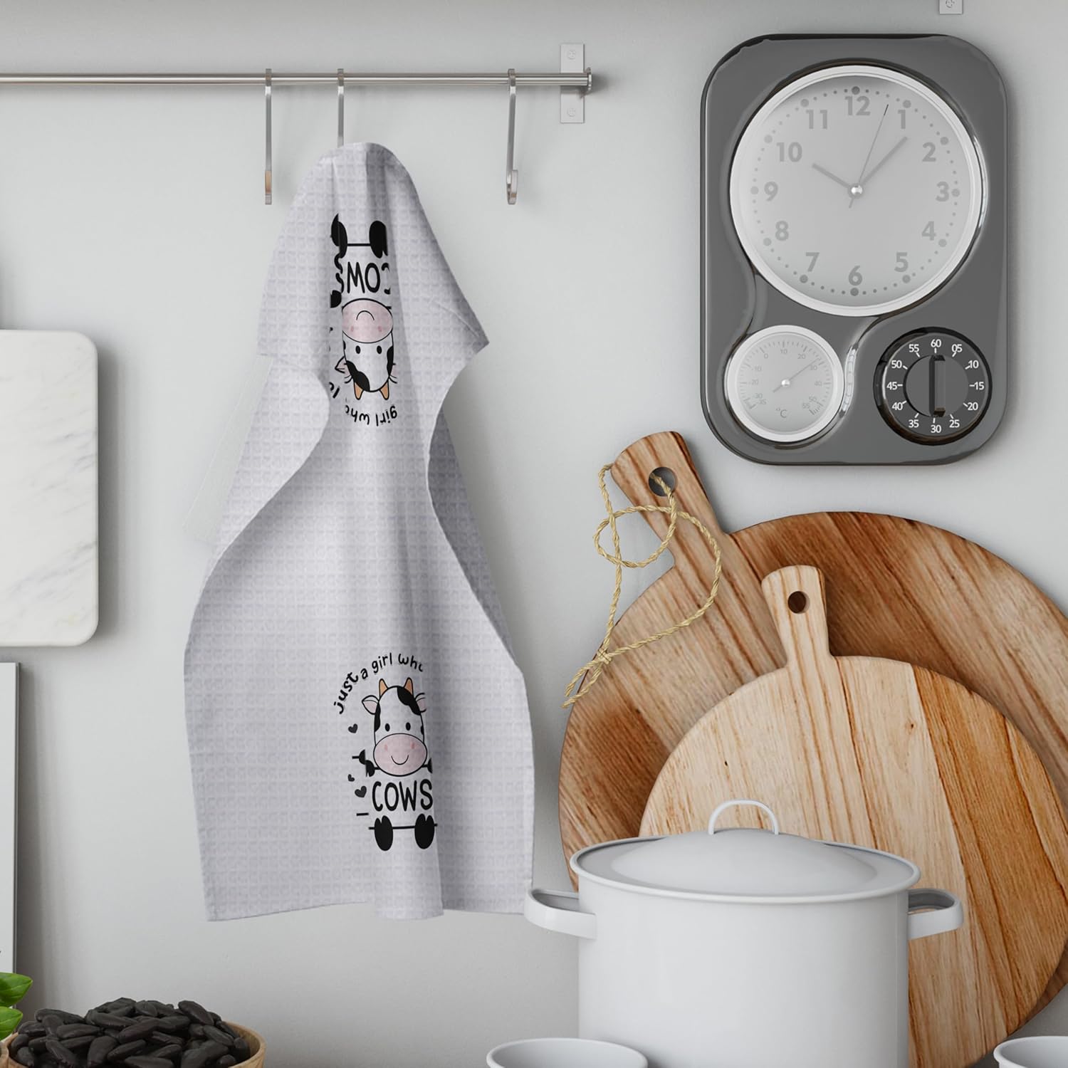 Just A Girl Who Loves Cows Dish Towels - 16x24 Inch Waffle Fabric