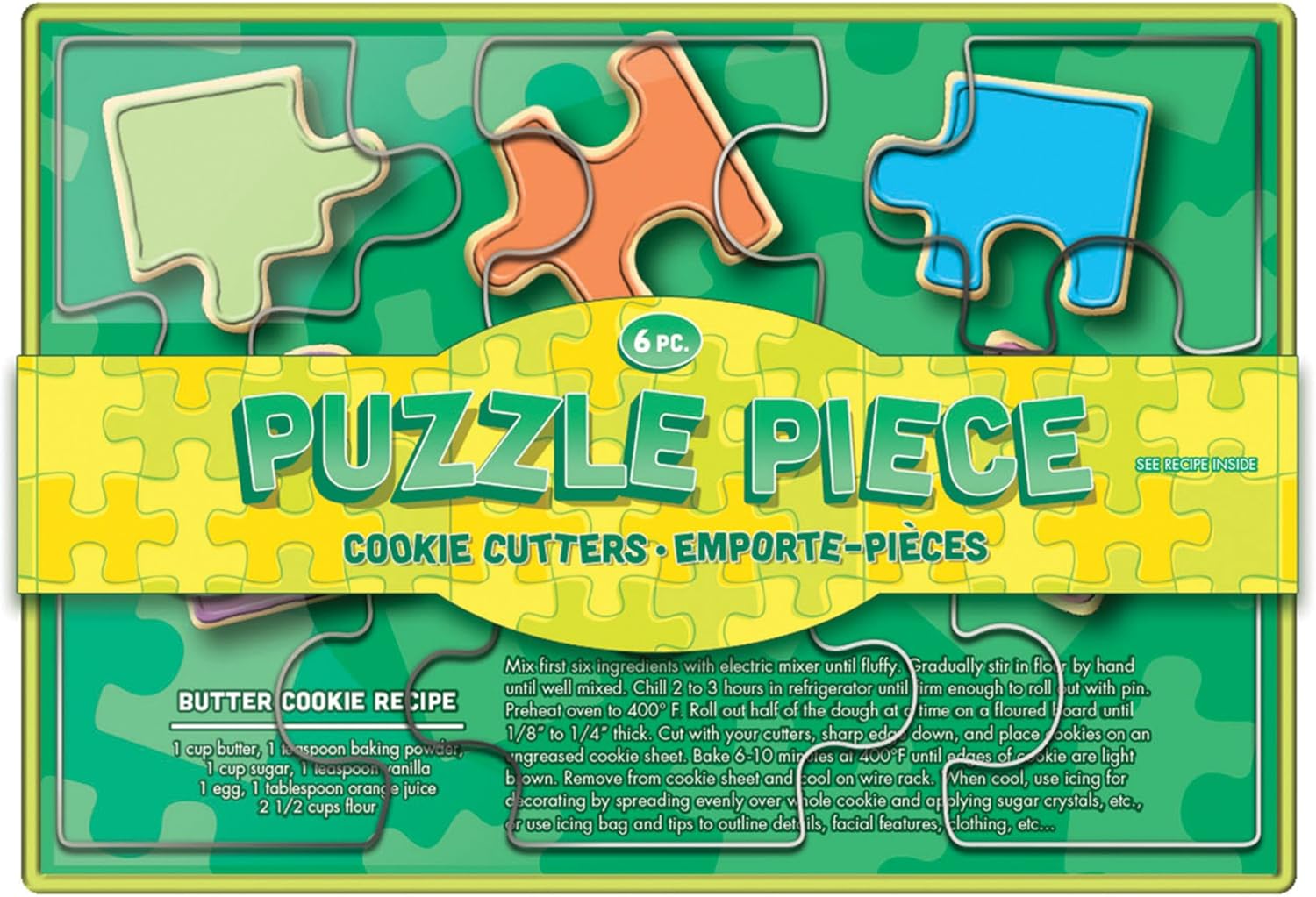 Fox Run Puzzle Pieces Cookie Cutter Set 6-Piece