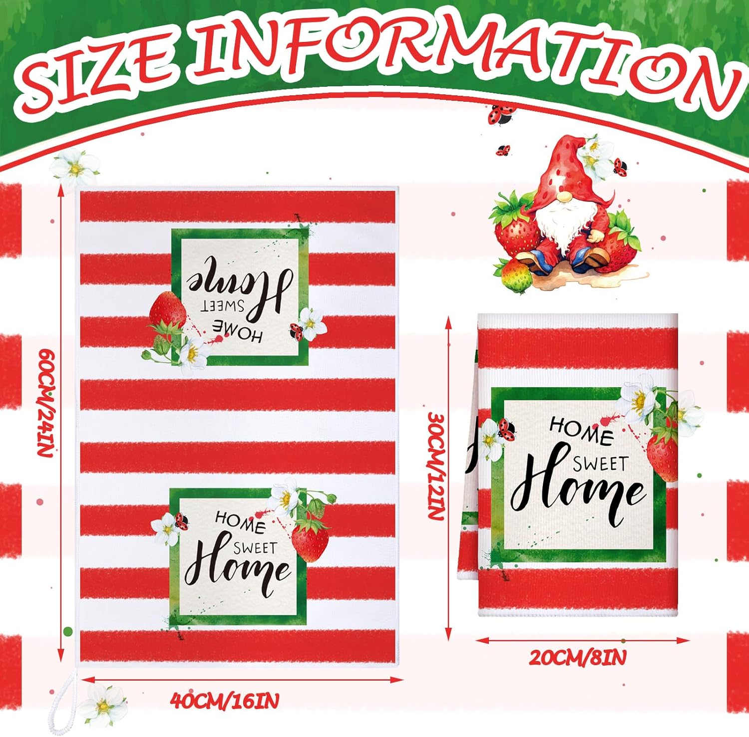 Sratte 6 Pcs Strawberry Kitchen Towels Set