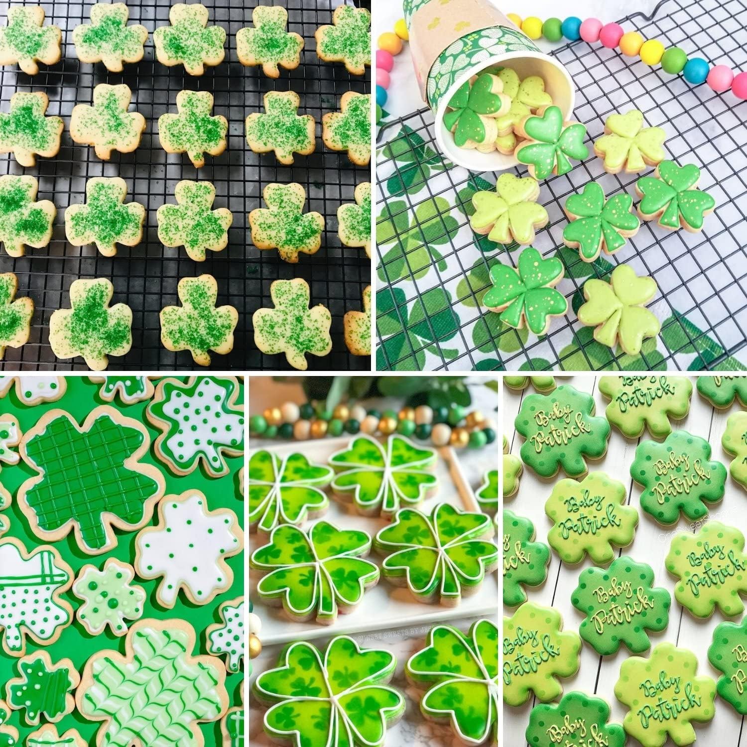 Crethinkaty 8-Piece Clover Four-Leaf Clover Cookie Cutter Set