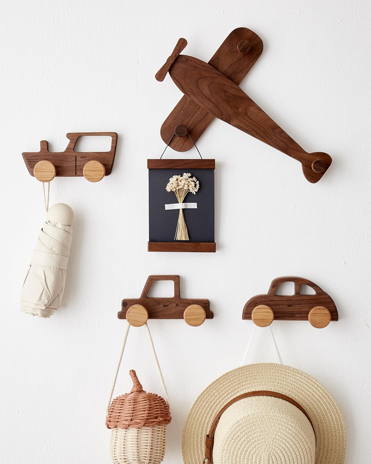 Vinoil Kids Car-Shaped Coat Hooks 4 Pack