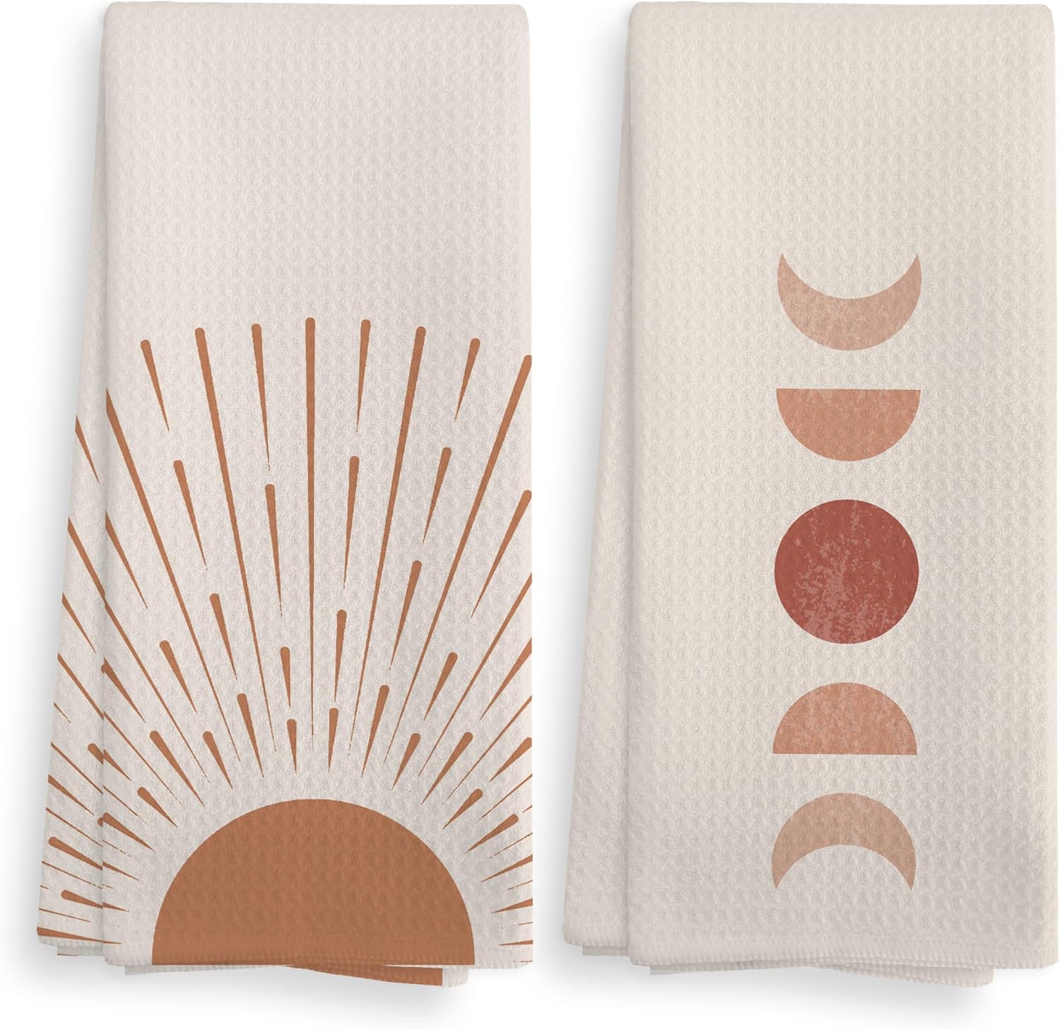 Boho Black Sun Sunrise Kitchen Towel Set of 2