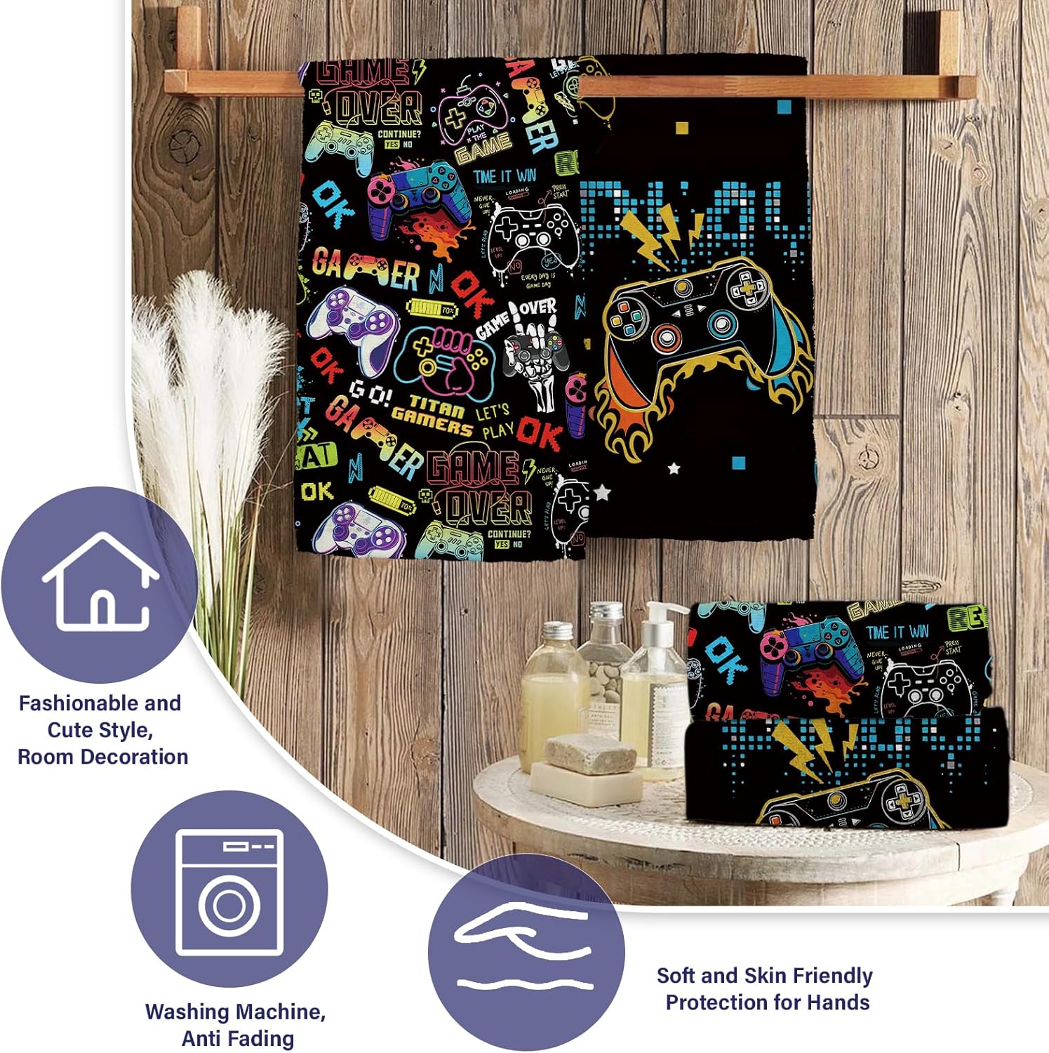 Gamer Towel Set 18x26 Inch for Kitchen and Bathroom