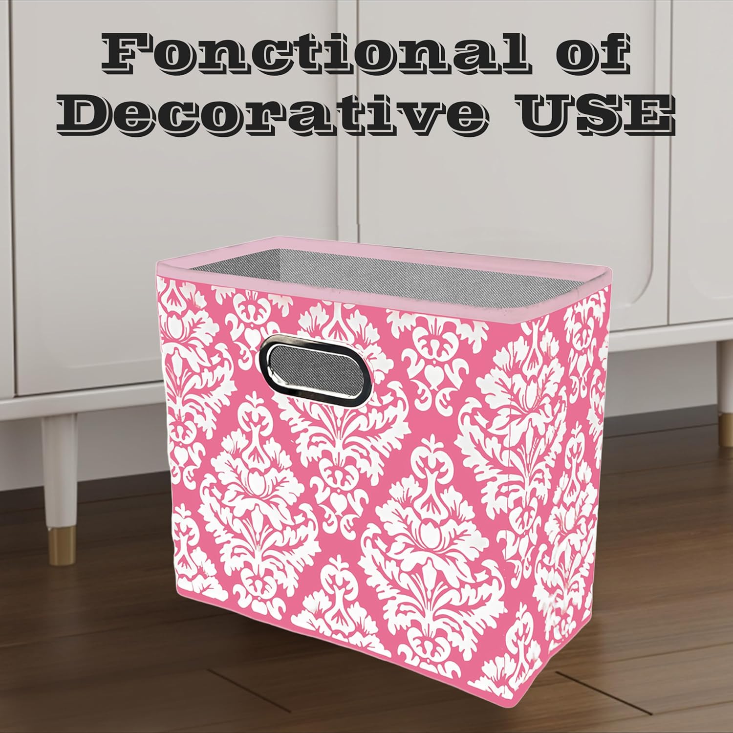 Fabric Waste Basket with Handle Waterproof and Retractable Design