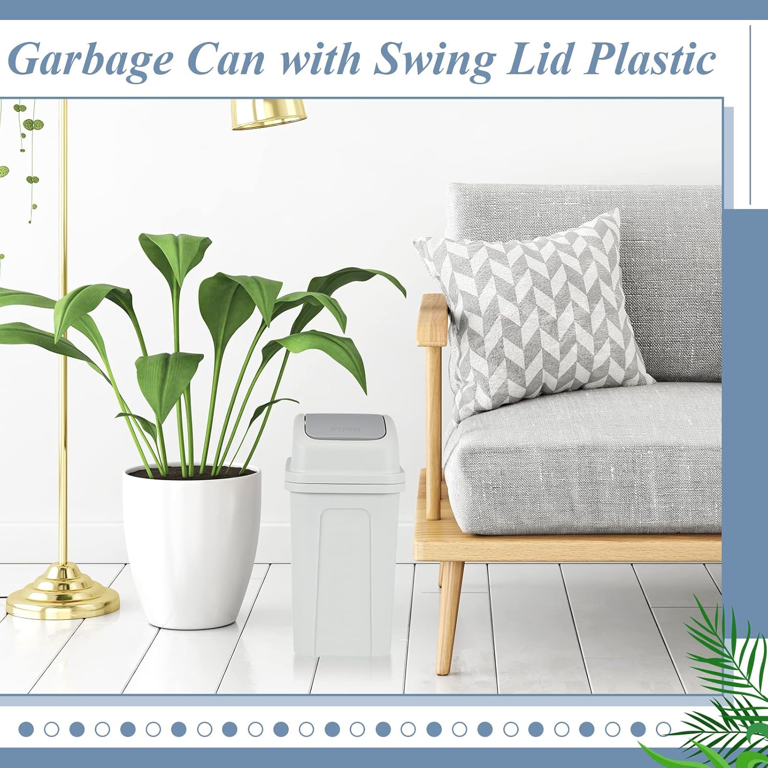 Sumind 2 Pcs Bathroom Trash Can with Swing Lid 1