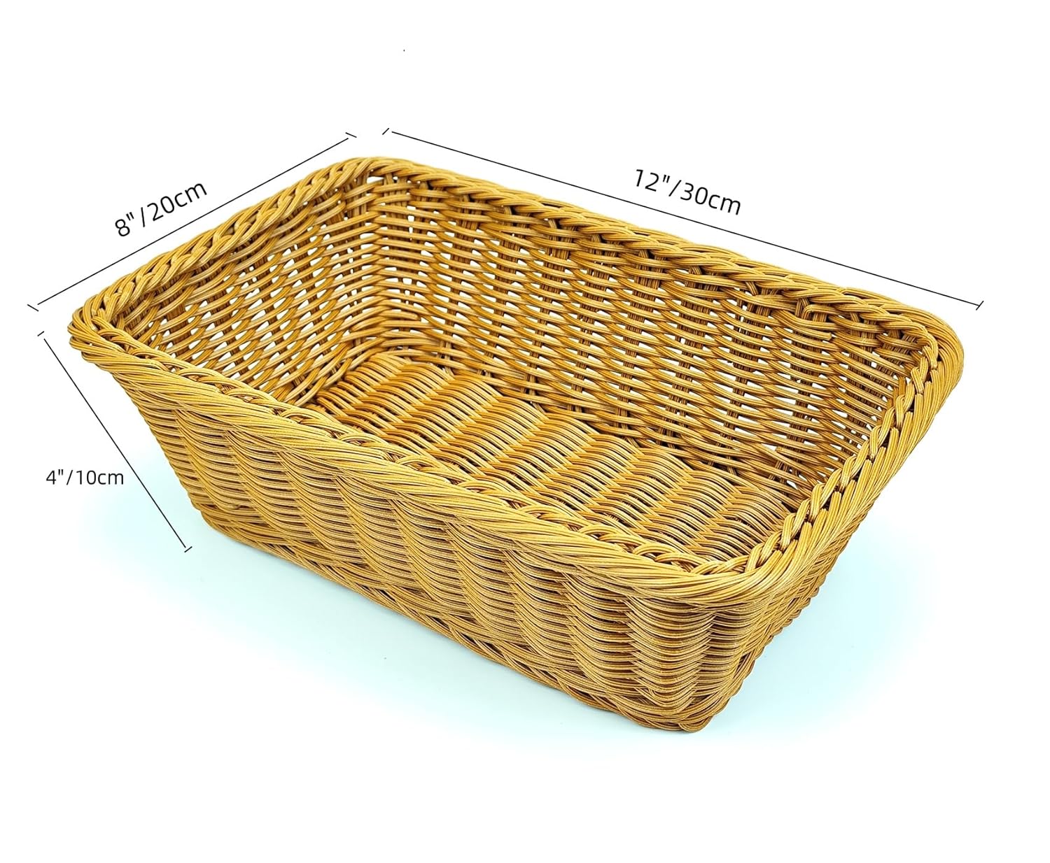 Teng Lang 12 Poly Wicker Bread Baskets with Design