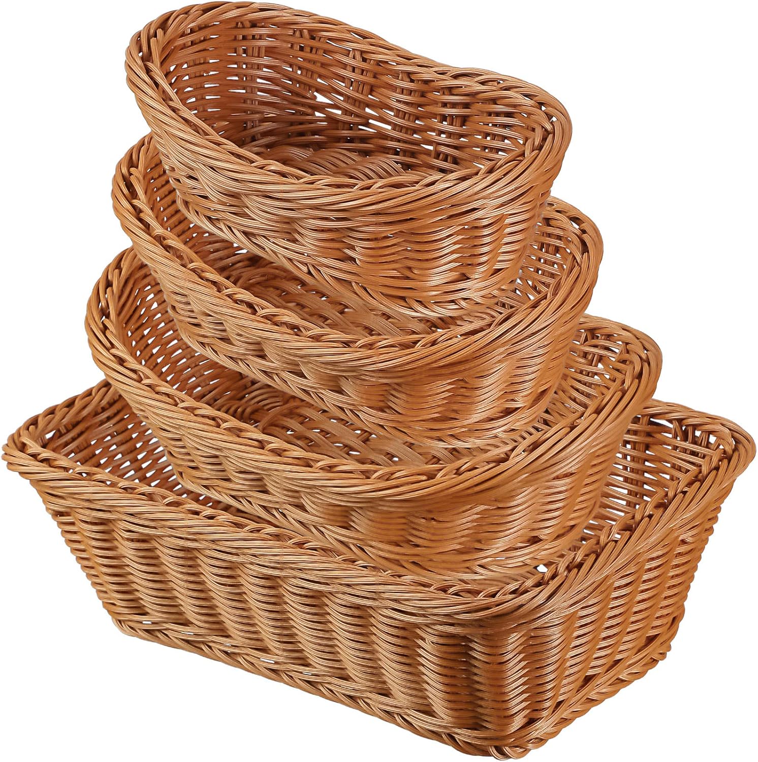 Mimorou 4 Pcs Wicker Bread Serving Baskets