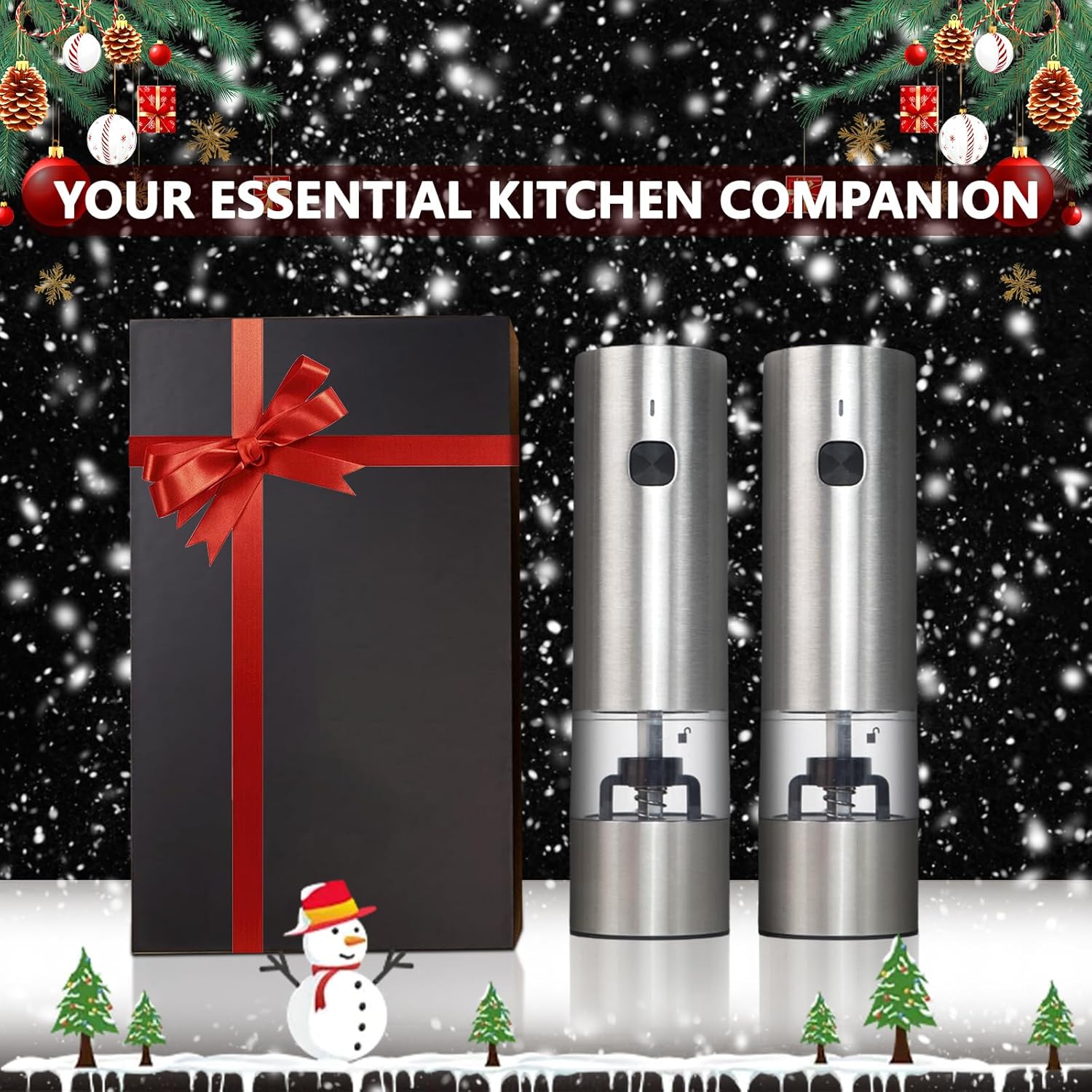 JINGASA Mini Electric Salt Pepper Grinder Set 1