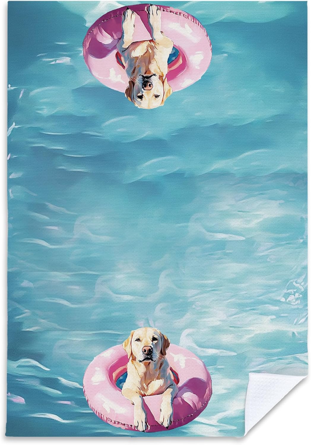 Labrador Retriever Pattern Flannel Hand Towels 16x24 Inch