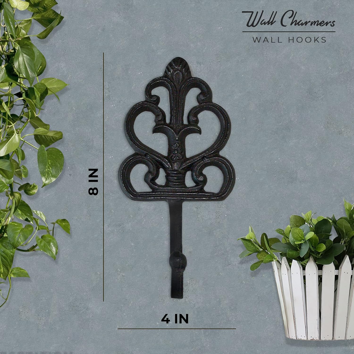 Wallcharmers Set of 3 Rustic Wall Hooks 8 Inch