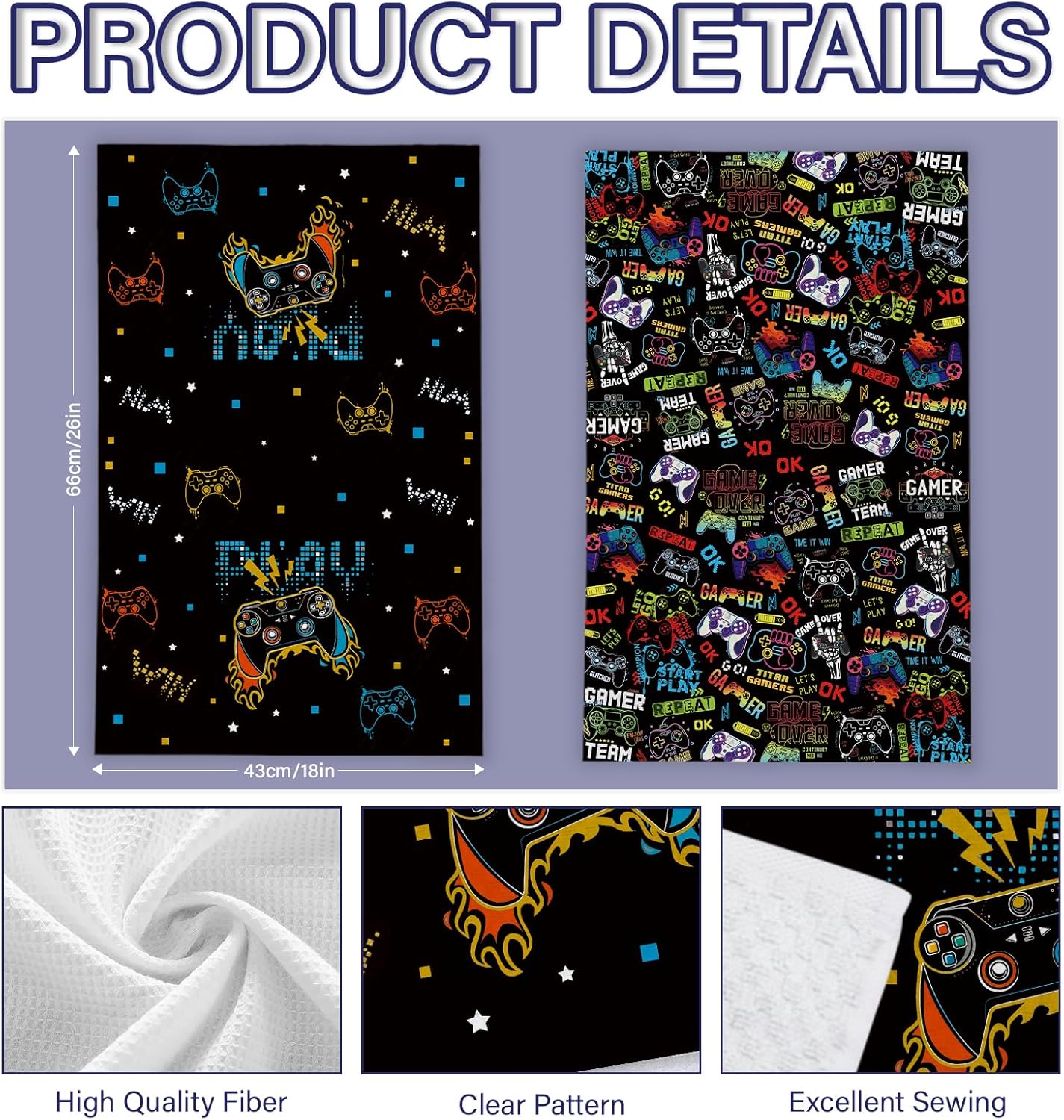 Gamer Towel Set 18x26 Inch for Kitchen and Bathroom