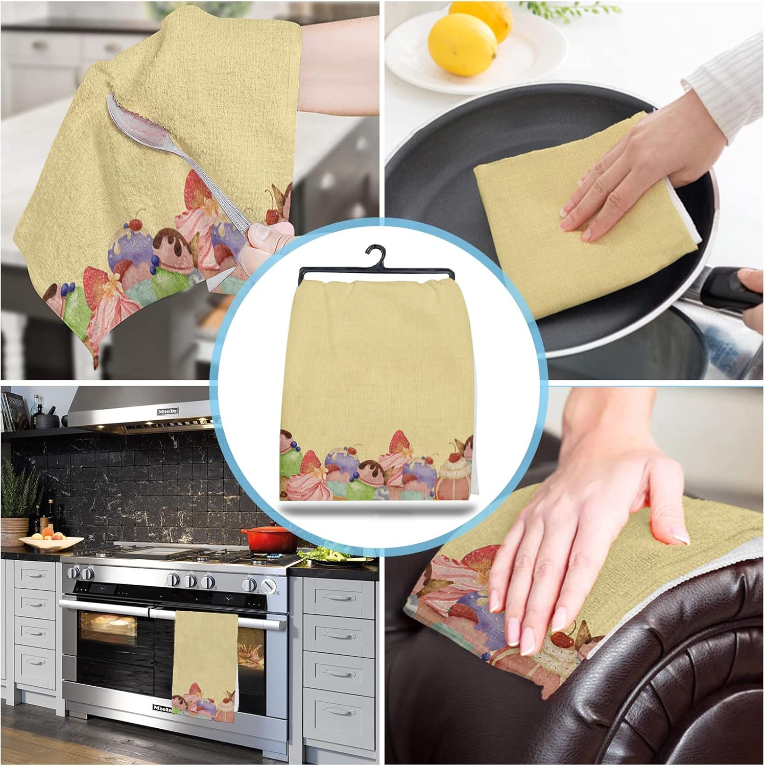 Strawberry Cherry Chocolate Dish Towels Set of 2 18x28 Inches