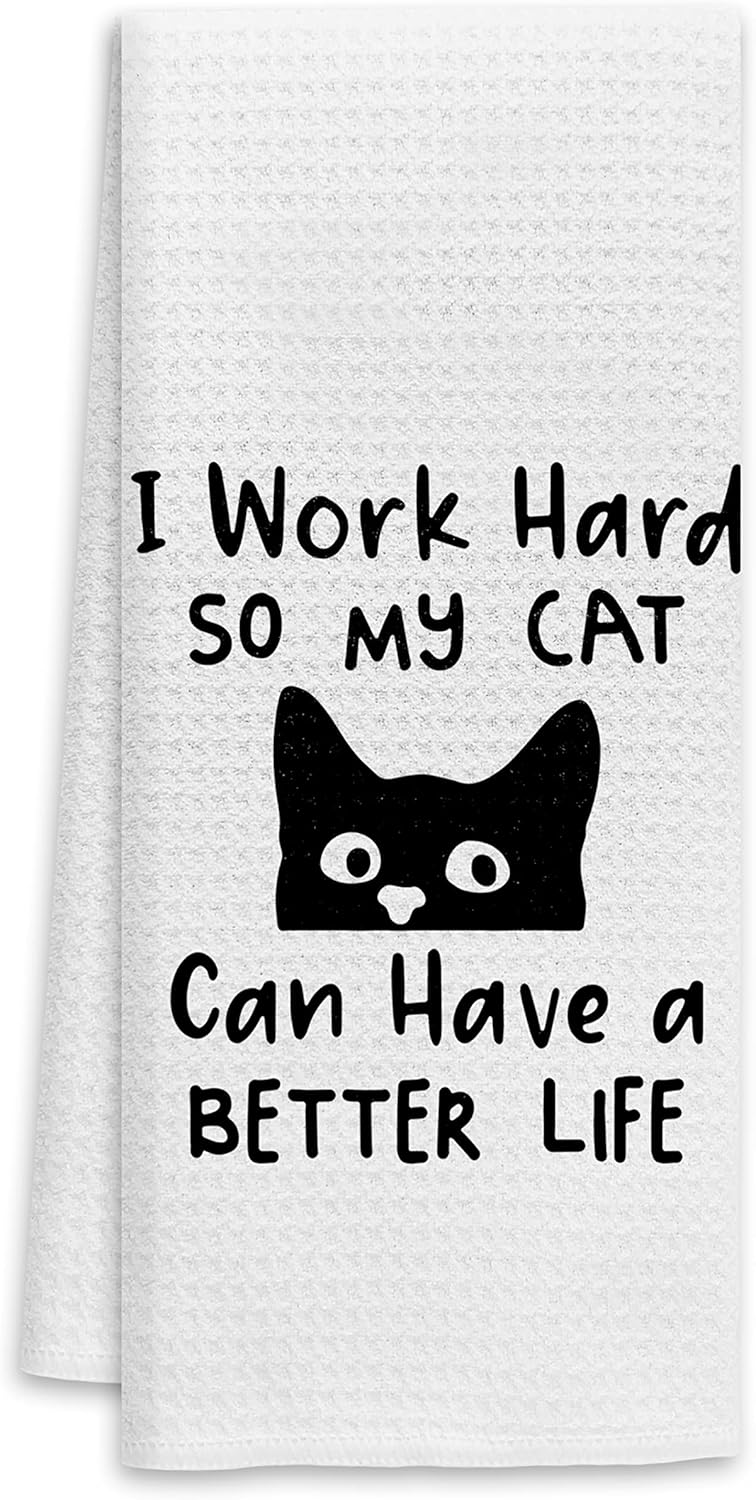 Voatok Black Cat Quote Bath Towel - 16x24 Inch