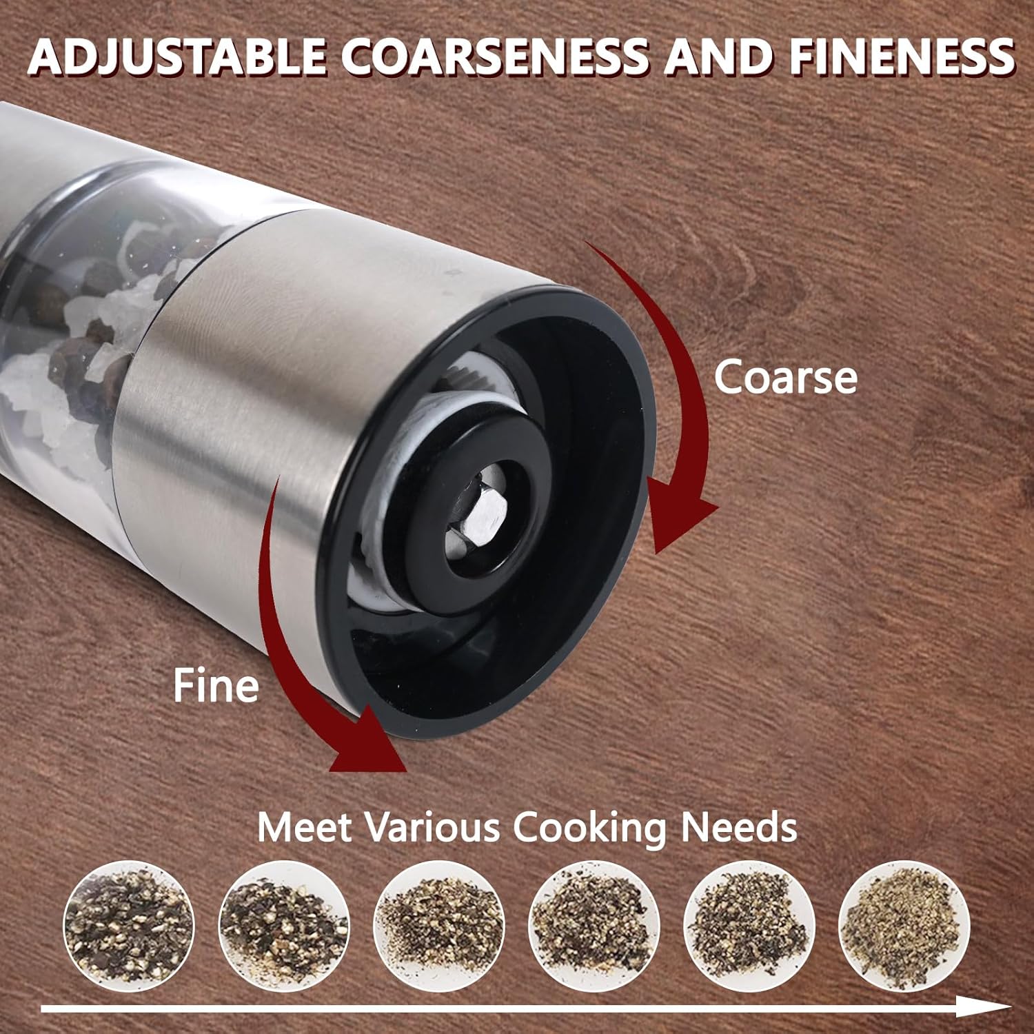 JINGASA Mini Electric Salt Pepper Grinder Set 1