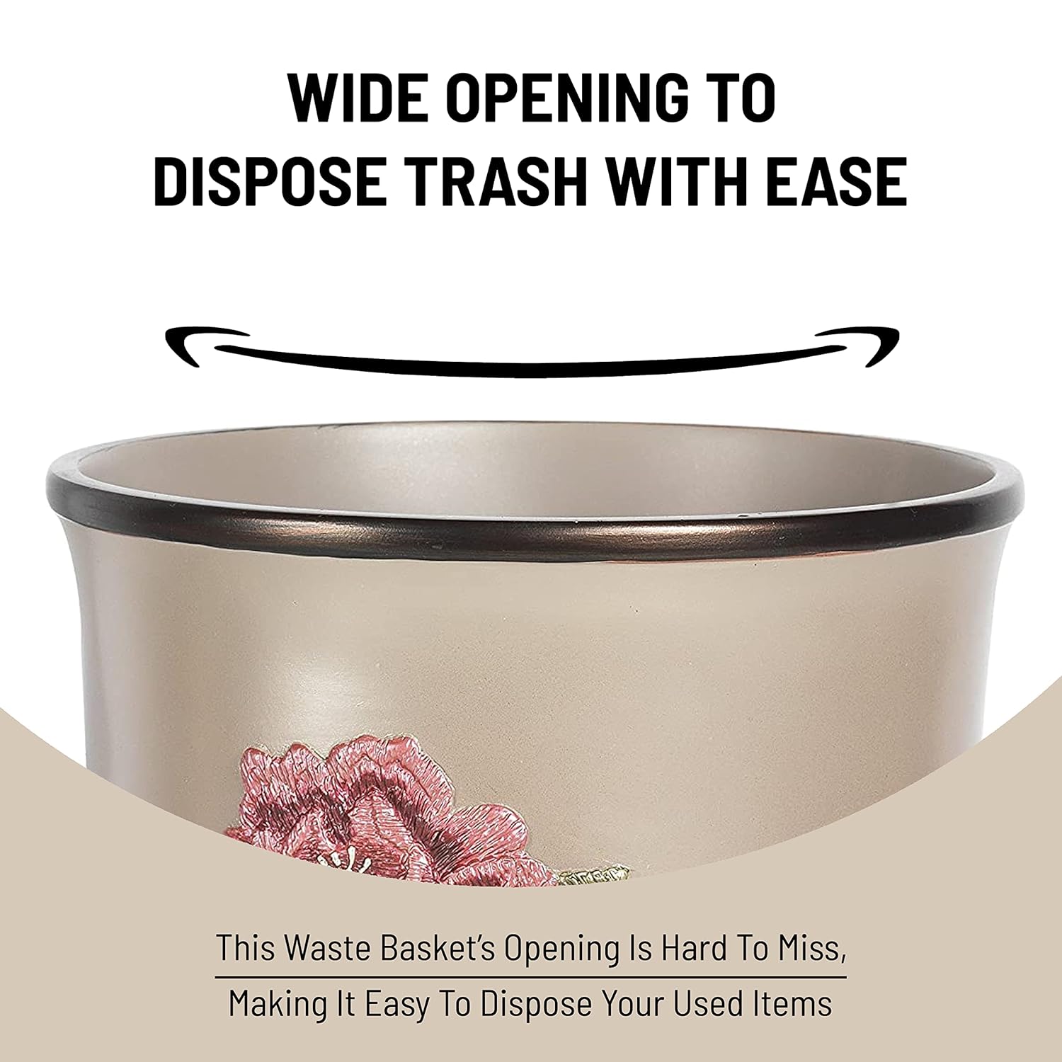 Zahari Home Decorative 21 Gallon Trash Can