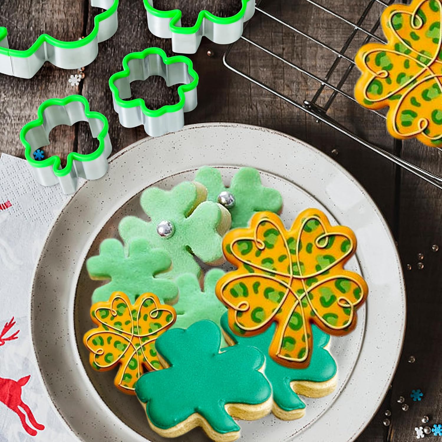 St Patricks Day Clover Cookie Cutter Set