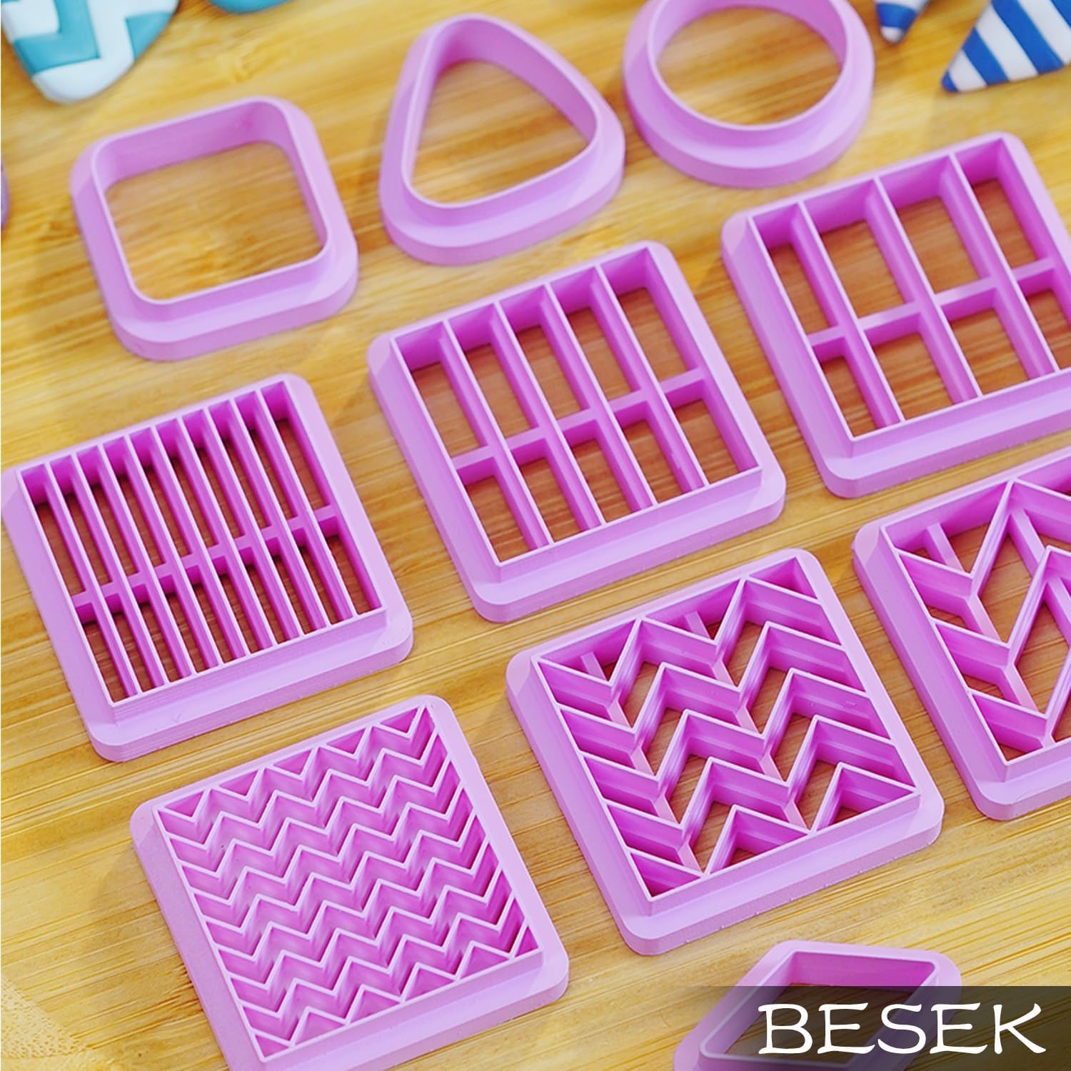 BESEK 10 Pcs Square Polymer Clay Cutters for Jewelry