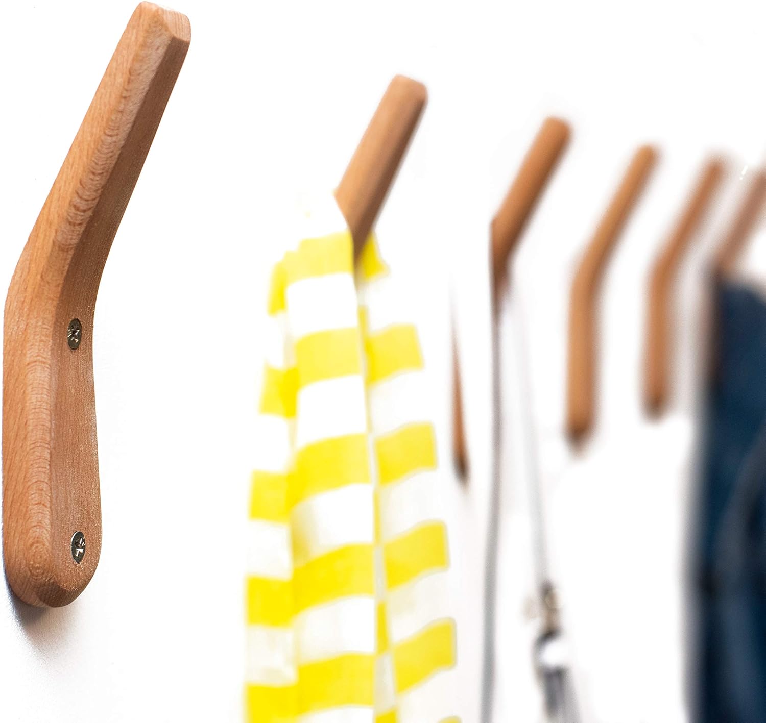 UMZi Wood Wall Hooks 2 Pack Rustic Heavy Duty