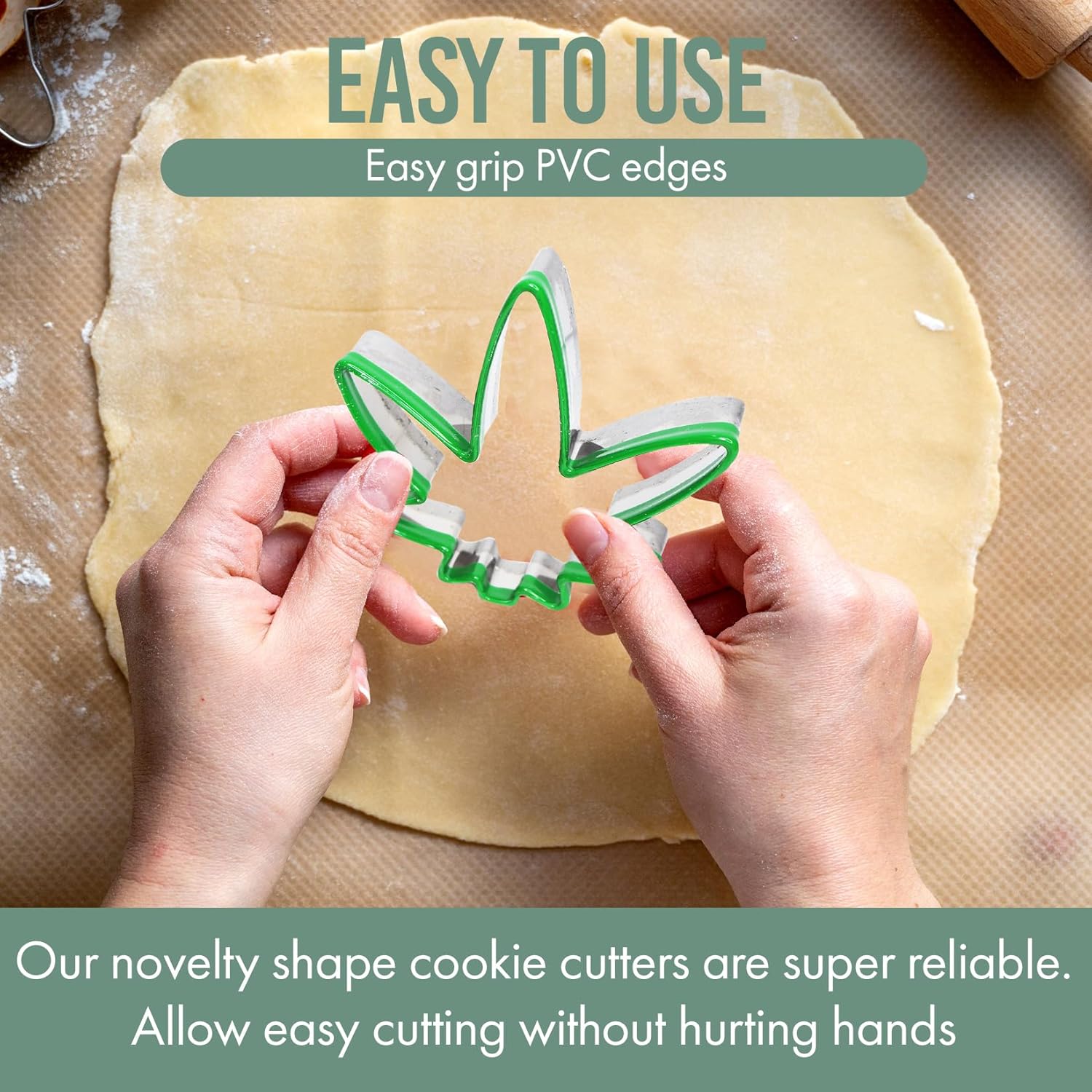 Hello High 3PC Leaf Cookie Cutter Set - Steel Metal 420 Baking Supplies