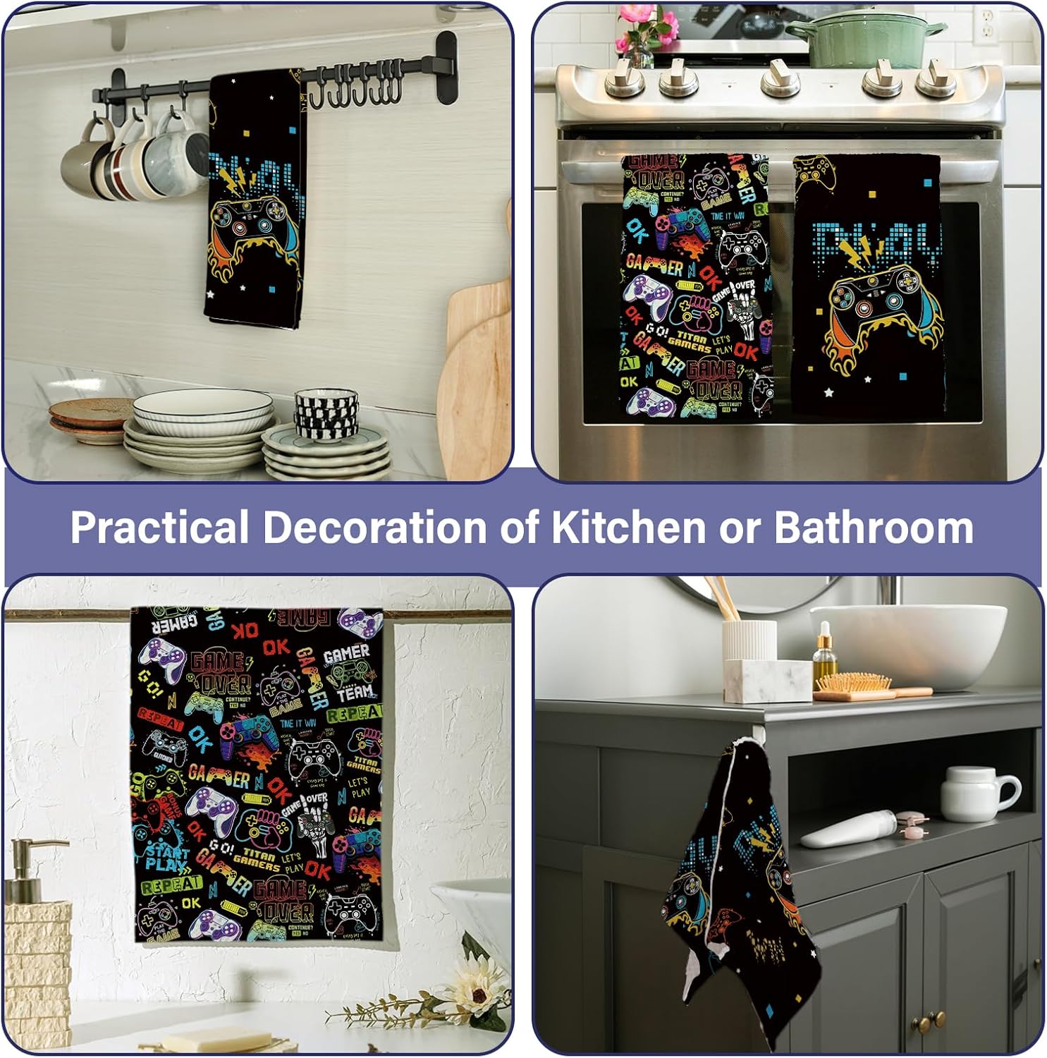 Gamer Towel Set 18x26 Inch for Kitchen and Bathroom