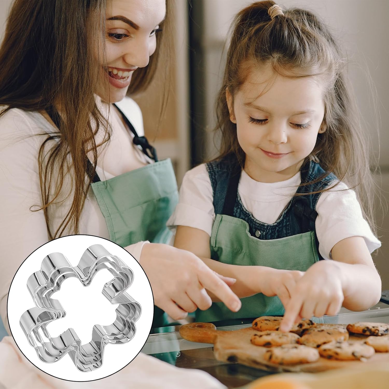 3 Pack Clover Cookie Cutter Set 4 Leaf Clover Metal Baking Tools