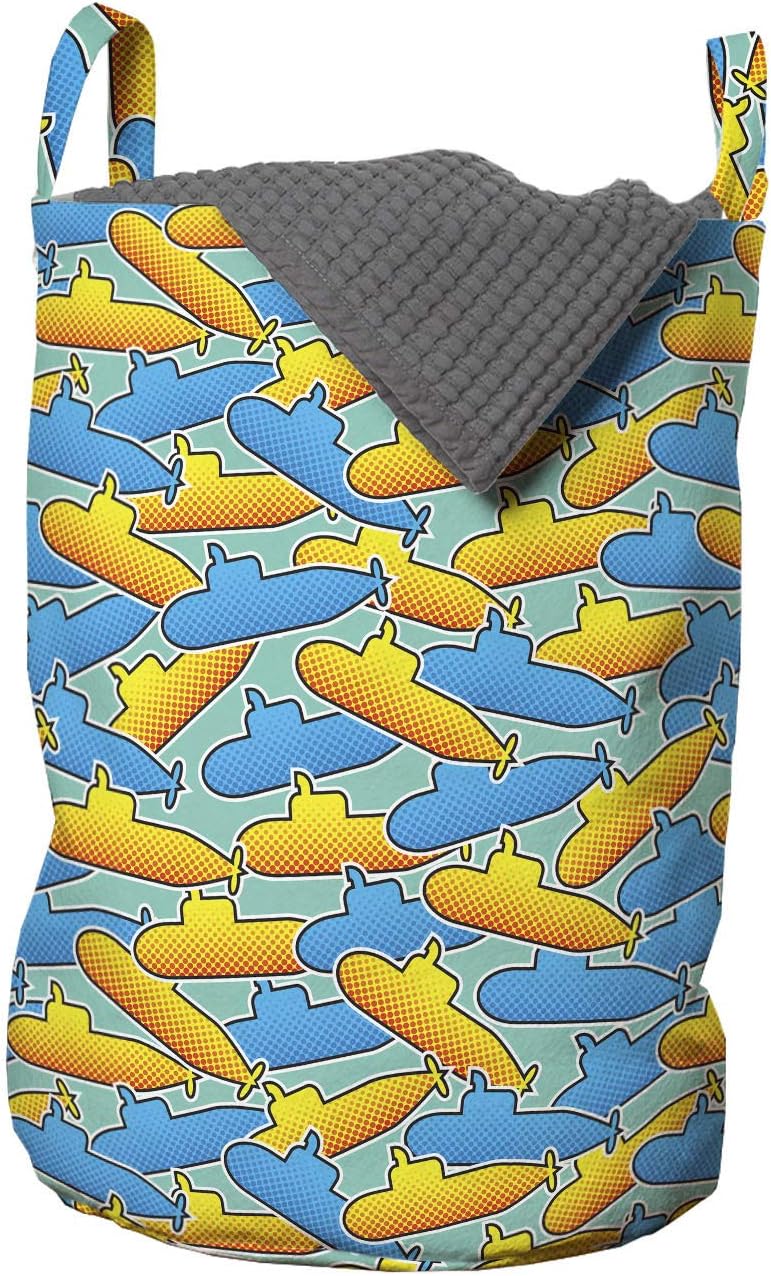 Ambesonne Yellow Submarine Laundry Basket 13 x 19