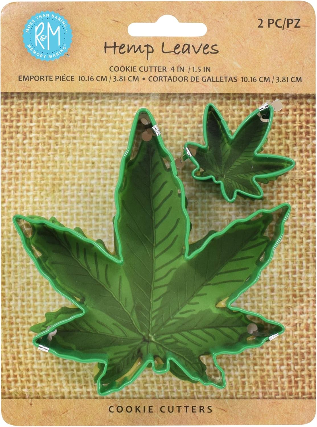 R M International Hemp Leaves Cookie Cutter Set Green