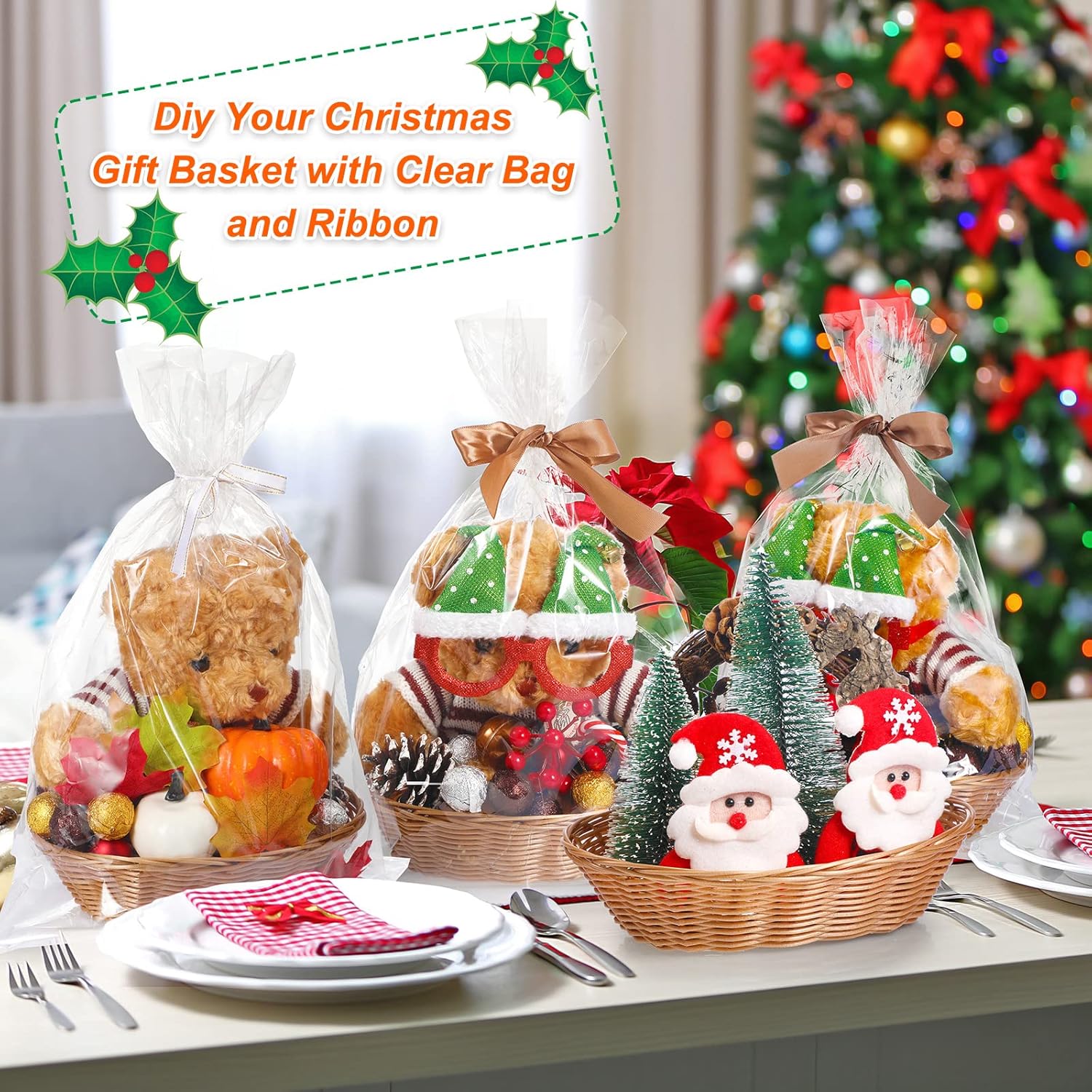 36 Piece Plastic Wicker Bread Serving Basket Set