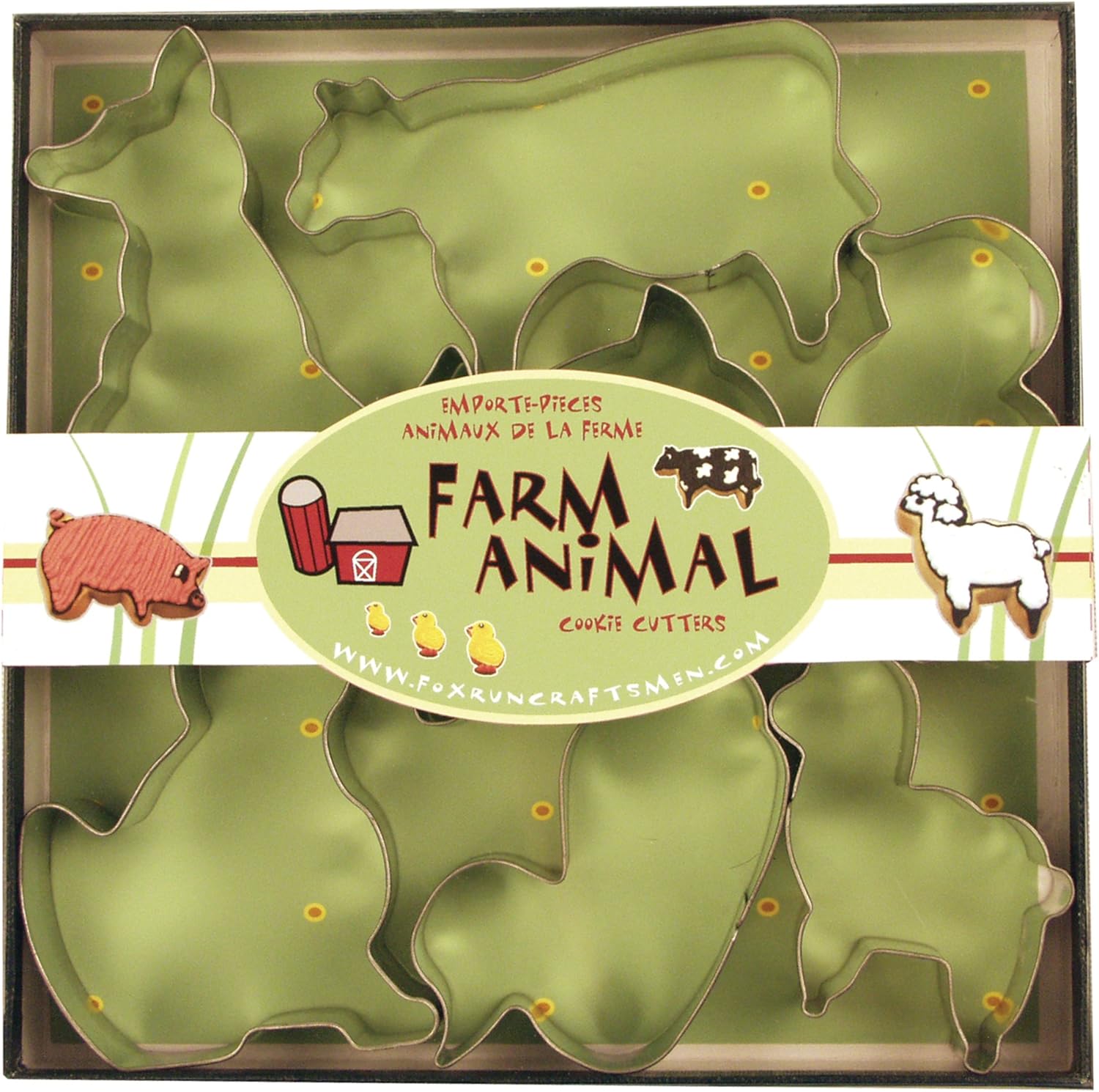 Fox Run Set Cookie Cutters 7-Piece Farm Animals Silver 1