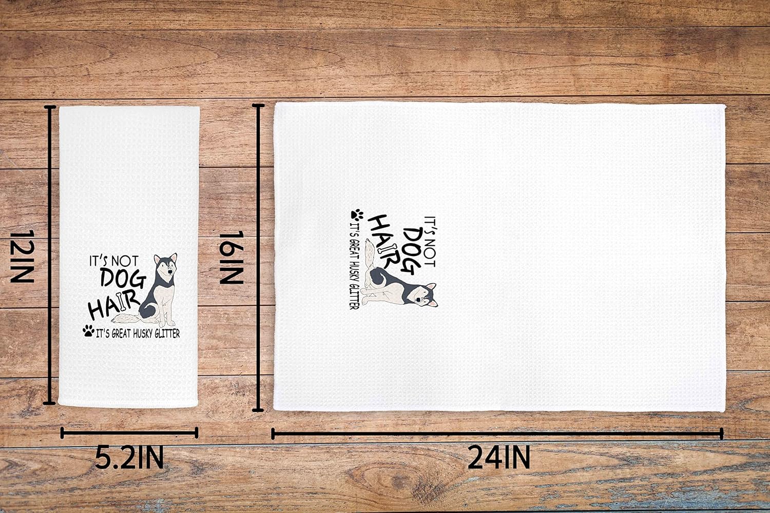 Funny Husky Glitter Dish Towels 24x16 Inches