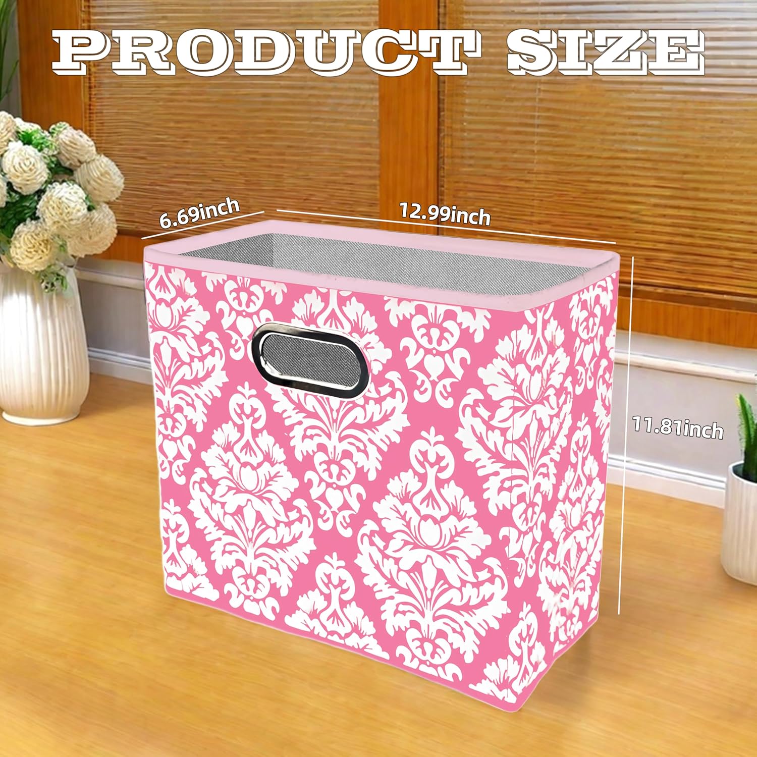 Fabric Waste Basket with Handle Waterproof and Retractable Design