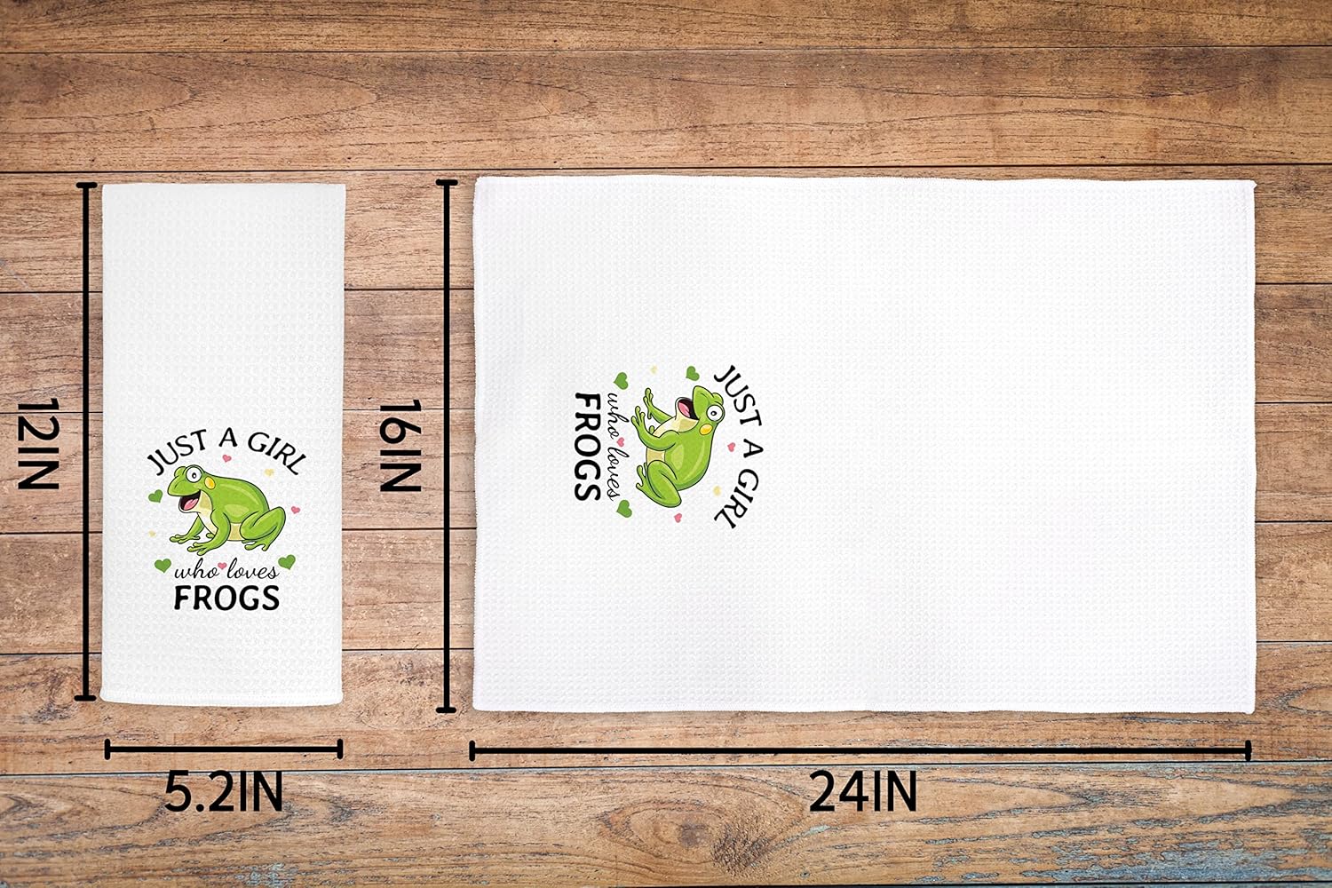 Cute Green Frog Kitchen Towels 24x16 for Home Kitchen Use