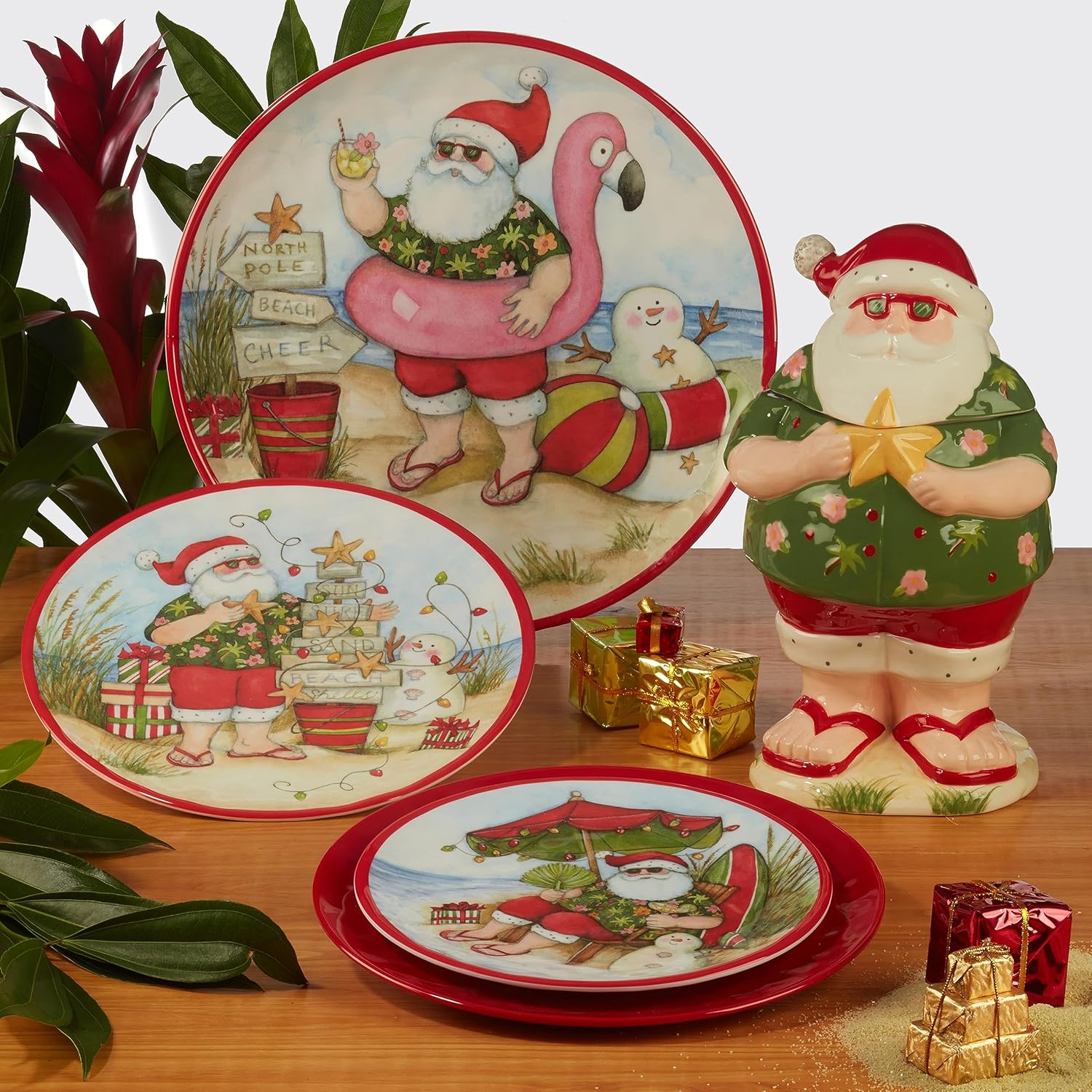 Certified International Santas Wish Melamine Dinnerware Set 12 Piece 1